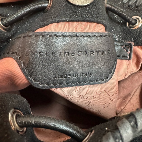 Stella McCartney Vegan Leather Bucket Bag – Black & Silver Sparkle - Picture 8 of 17